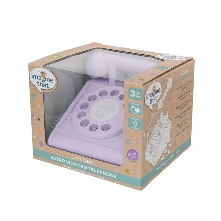 Imagine That Wooden Rotary Telephone