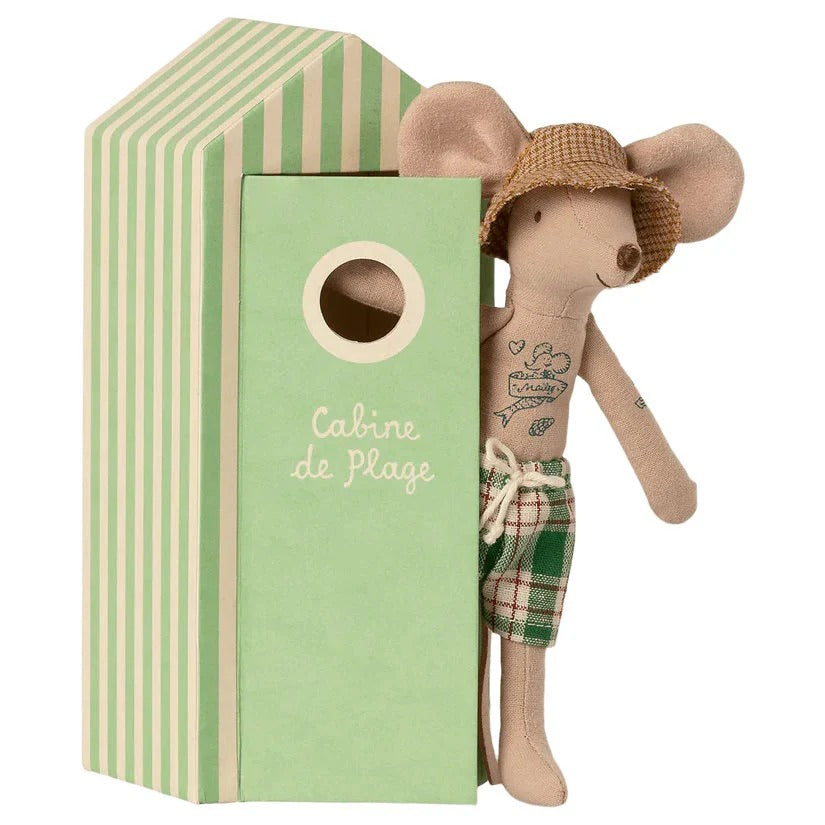 Maileg Beach Mouse Dad in Cabin