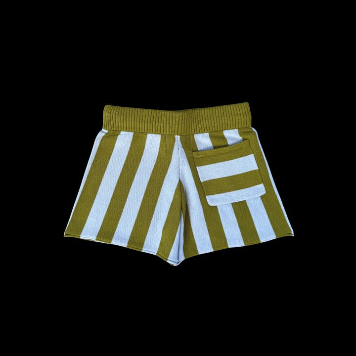 Vertical Stripe Knit Shorts Ocean & Leaf