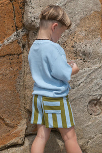 Thumbnail for Vertical Stripe Knit Shorts Ocean & Leaf