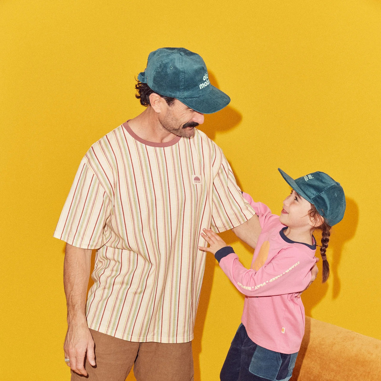 Old Mate Pinch Front Cord Kids Cap - Teal