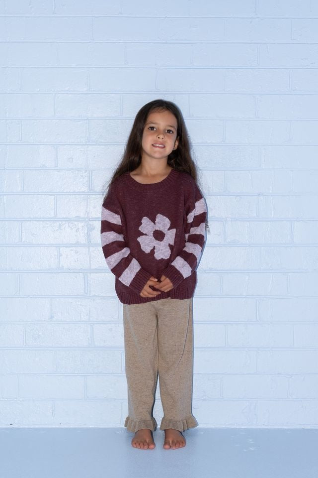 Organic Frill Knit Flares Oatmilk