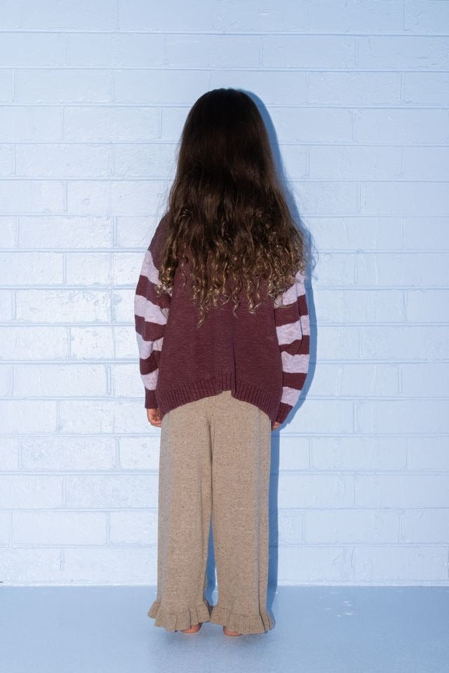Organic Frill Knit Flares Oatmilk