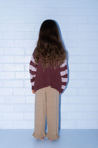 Thumbnail for Organic Frill Knit Flares Oatmilk