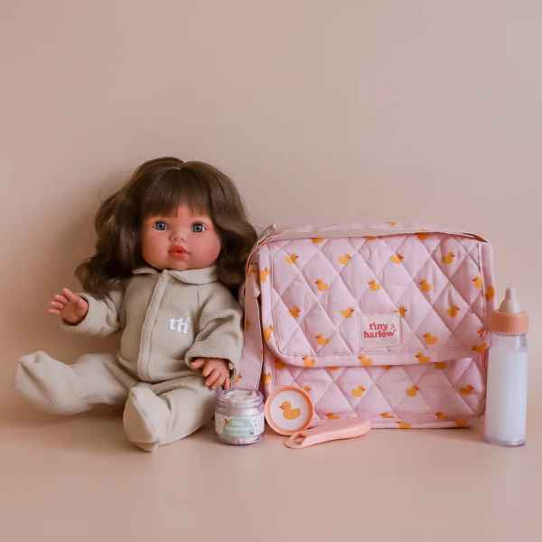 Dolls Nappy Bag Set - Pink Ducky