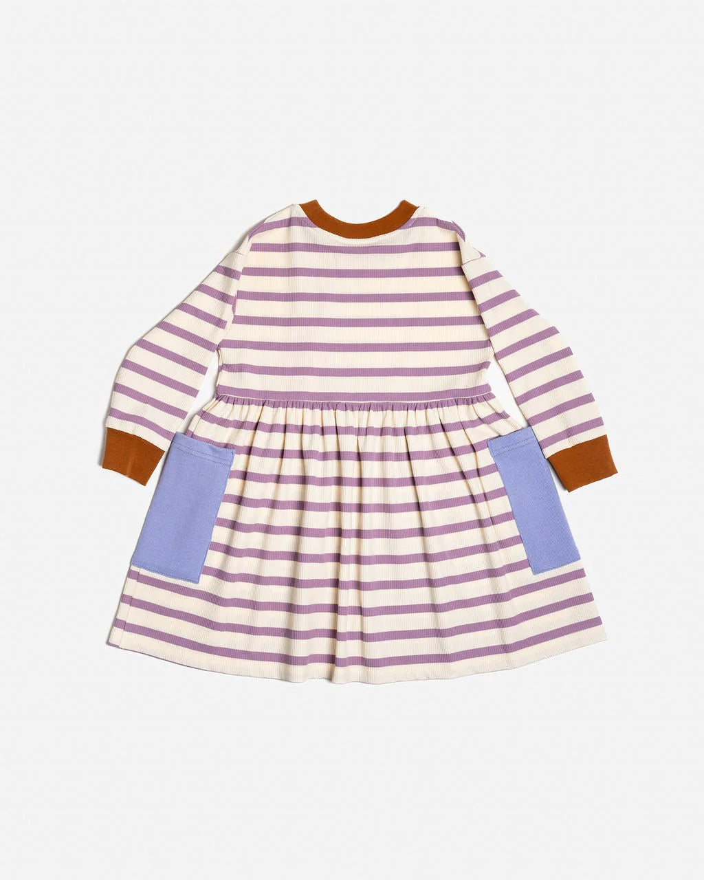 Long Sleeve Bell Dress Purple Stripes