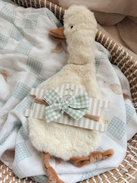 Thumbnail for Sage Gingham Bow Baby Headband