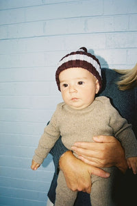 Thumbnail for Organic Speckle Essential Knit Bodysuit Oatmilk