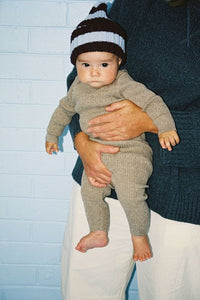 Thumbnail for Organic Speckle Essential Knit Bodysuit Oatmilk