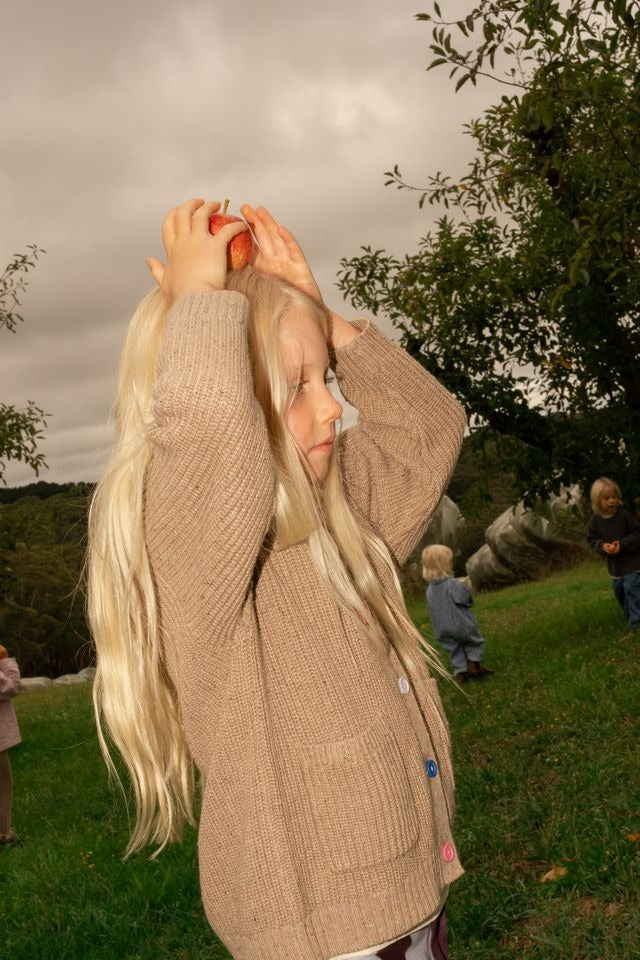 Organic Speckle Knit Cardigan Oatmilk