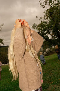 Thumbnail for Organic Speckle Knit Cardigan Oatmilk