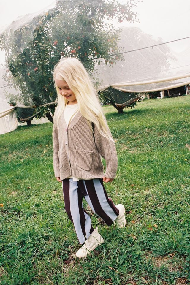 Organic Striped Knit Pants Plum & Haze