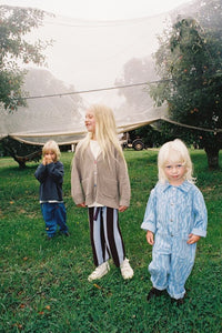 Thumbnail for Organic Striped Knit Pants Plum & Haze