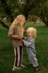 Thumbnail for Organic Striped Knit Pants Plum & Haze