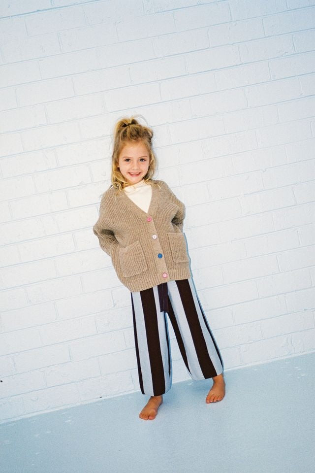 Organic Striped Knit Pants Plum & Haze
