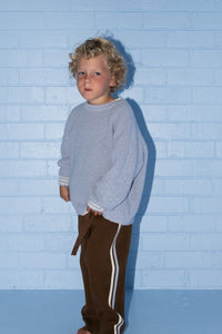 Thumbnail for Organic Striped Milano Knit Pants Espresso