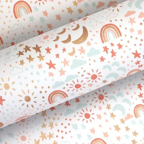 Sun Moon & Stars Wrapping Paper