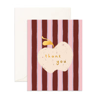 Thumbnail for Thank You Apple Stripe Greeting Card