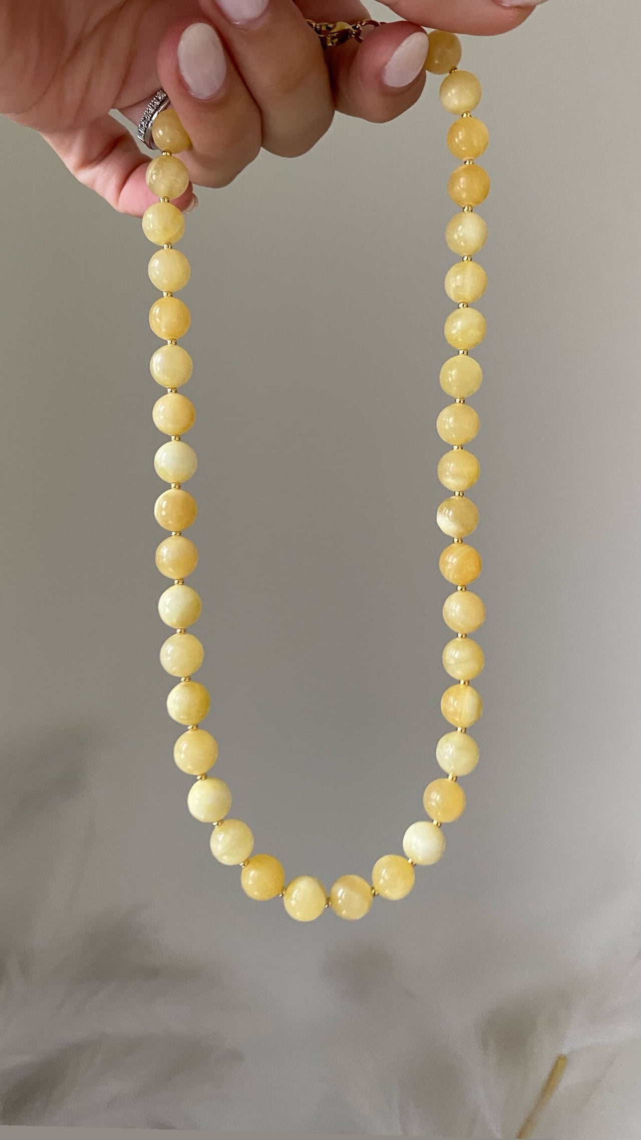 Lemon Chunky Bead Necklace