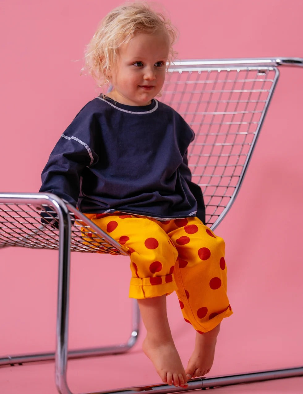 Pocket Pants in Yellow Polka