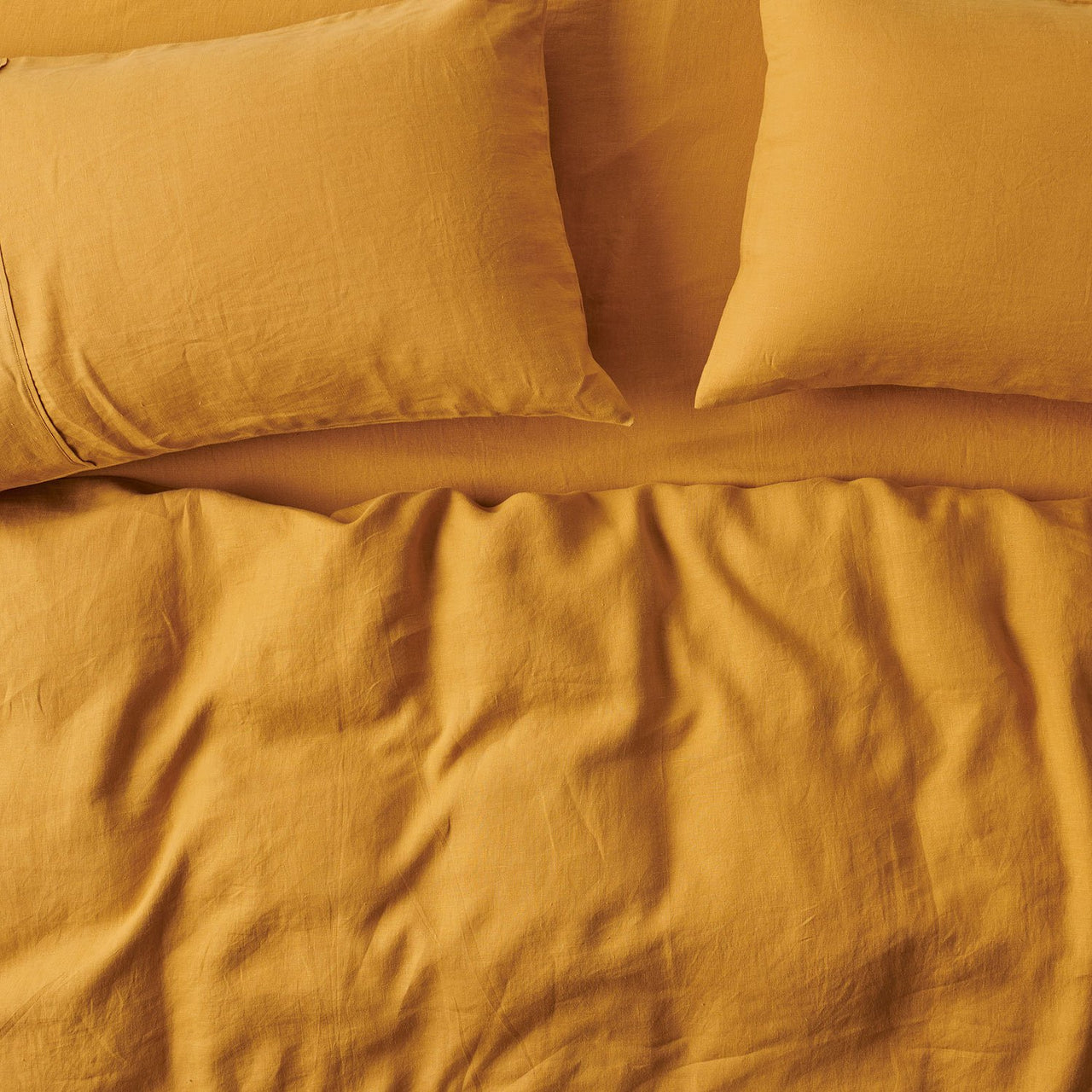 American Mustard Linen Fitted Cot Sheet