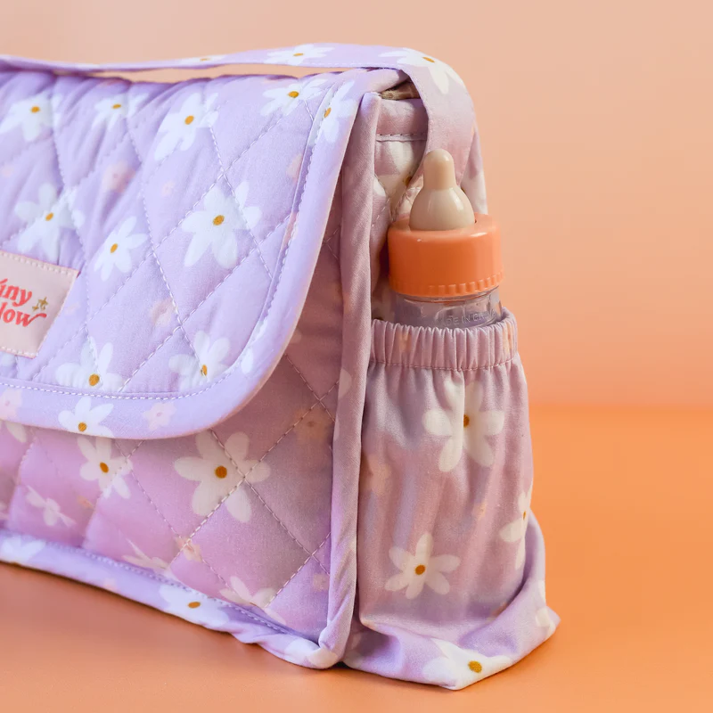 Lilac Daisy Nappy Bag Set