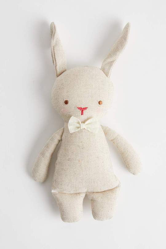 Linen Mini Rattle Bunny